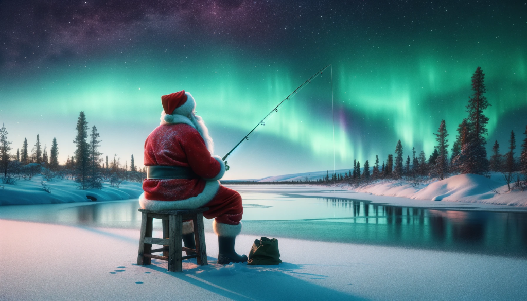 Santa Claus fishing